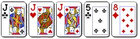 three of a kind hand at poker